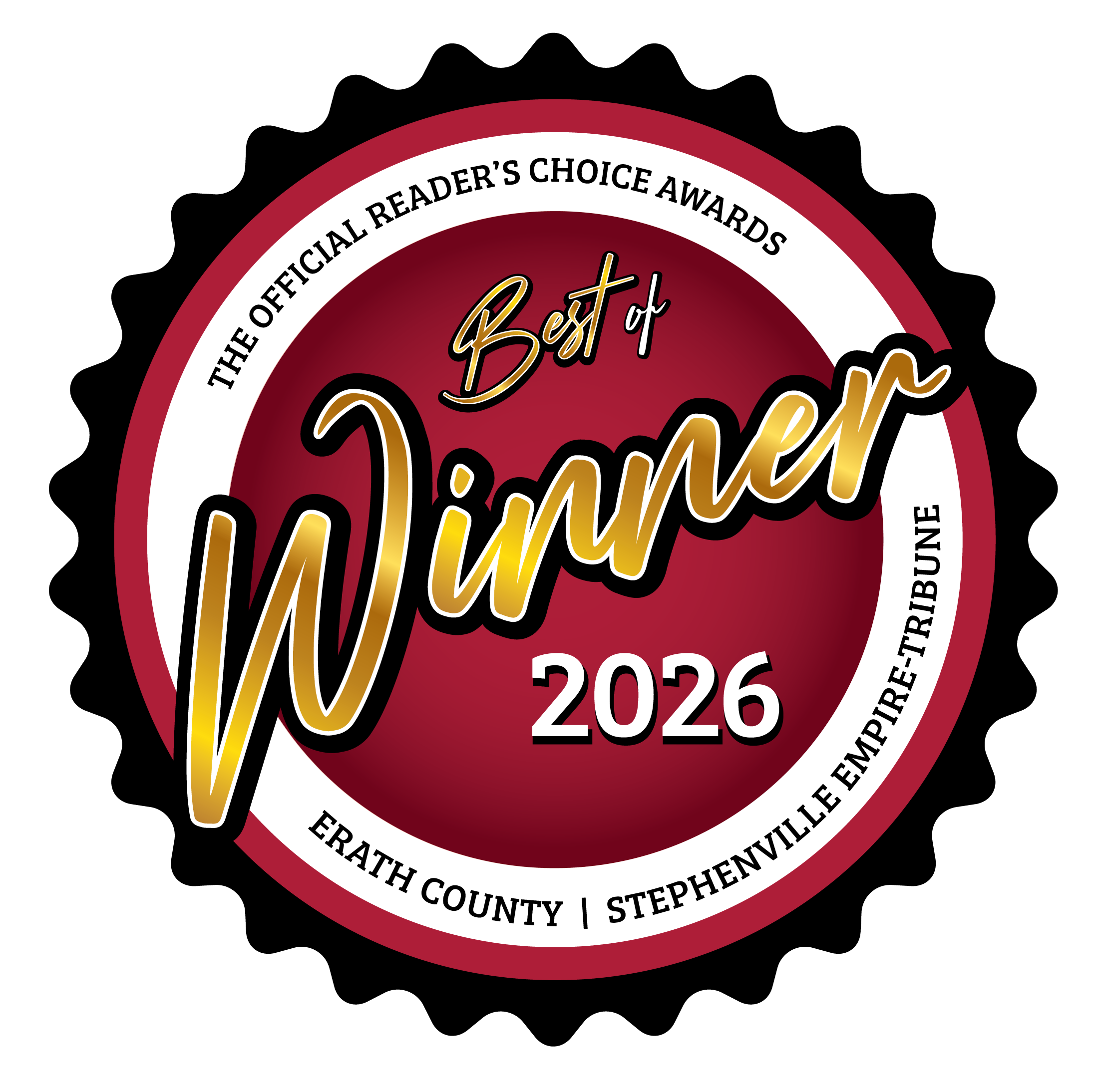 2026 Best of Erath County official winner seal